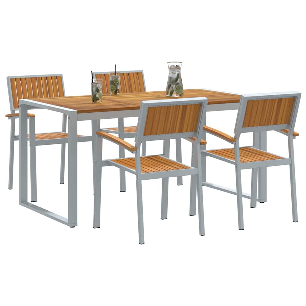 vidaXL Zestaw do jadalni w ogrodzie 5 pcs Szary Lite Drewno Akacji
