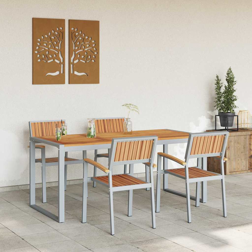 vidaXL Zestaw do jadalni w ogrodzie 5 pcs Szary Lite Drewno Akacji