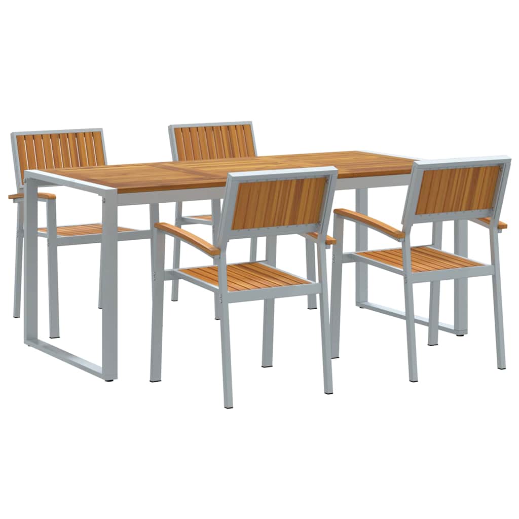 vidaXL Zestaw do jadalni w ogrodzie 5 pcs Szary Lite Drewno Akacji