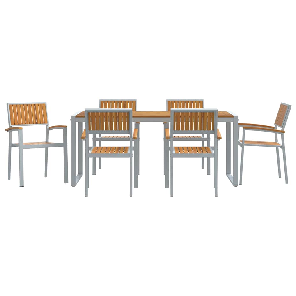 vidaXL Zestaw do jadalni w ogrodzie 7 pcs Szary Lite Drewno Akacji