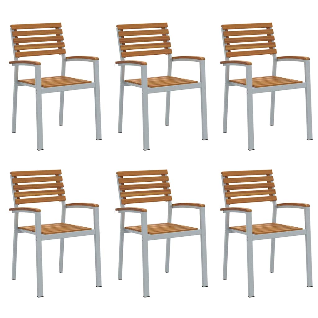 vidaXL Krzesło Ogrodowe 6 pcs Brązowy 56 x 57 x 87 cm