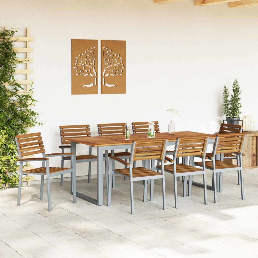 vidaXL Krzesło Ogrodowe 8 pcs Brązowy 56 x 57 x 87 cm