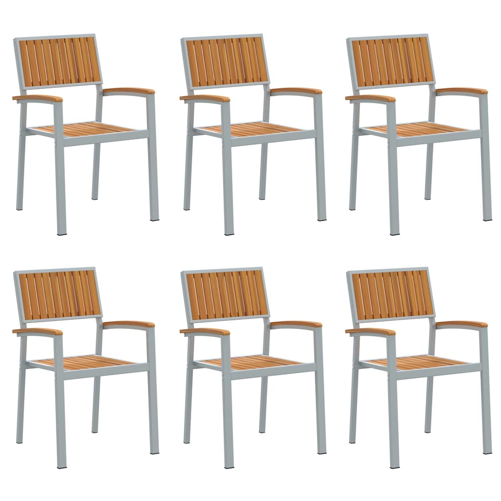 vidaXL Krzesło składane 6 pcs Brązowy 56 x 57 x 87 cm