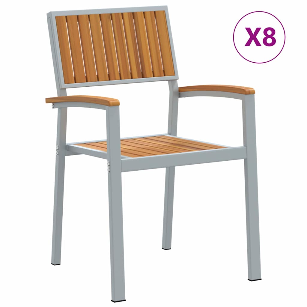 vidaXL Krzesło składane 8 pcs Brązowy 56 x 57 x 87 cm