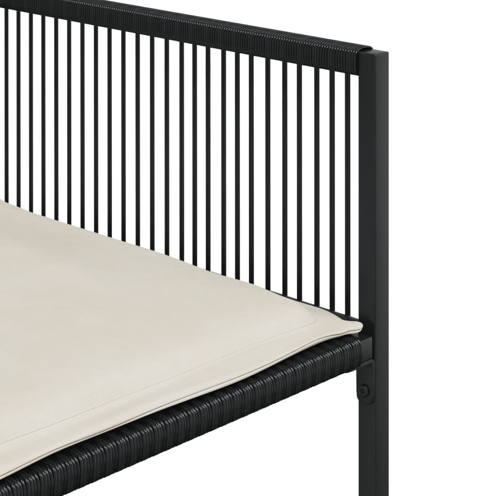 vidaXL 15-cz. zestaw mebli ogrodowych z poduszkami, czarny, rattan PE