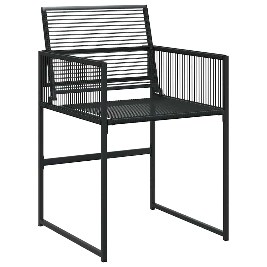 vidaXL 7-częściowy zestaw mebli ogrodowych, czarny, polirattan