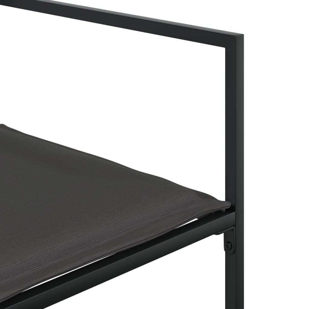 vidaXL 9-cz. zestaw mebli ogrodowych z poduszkami, czarny, textilene