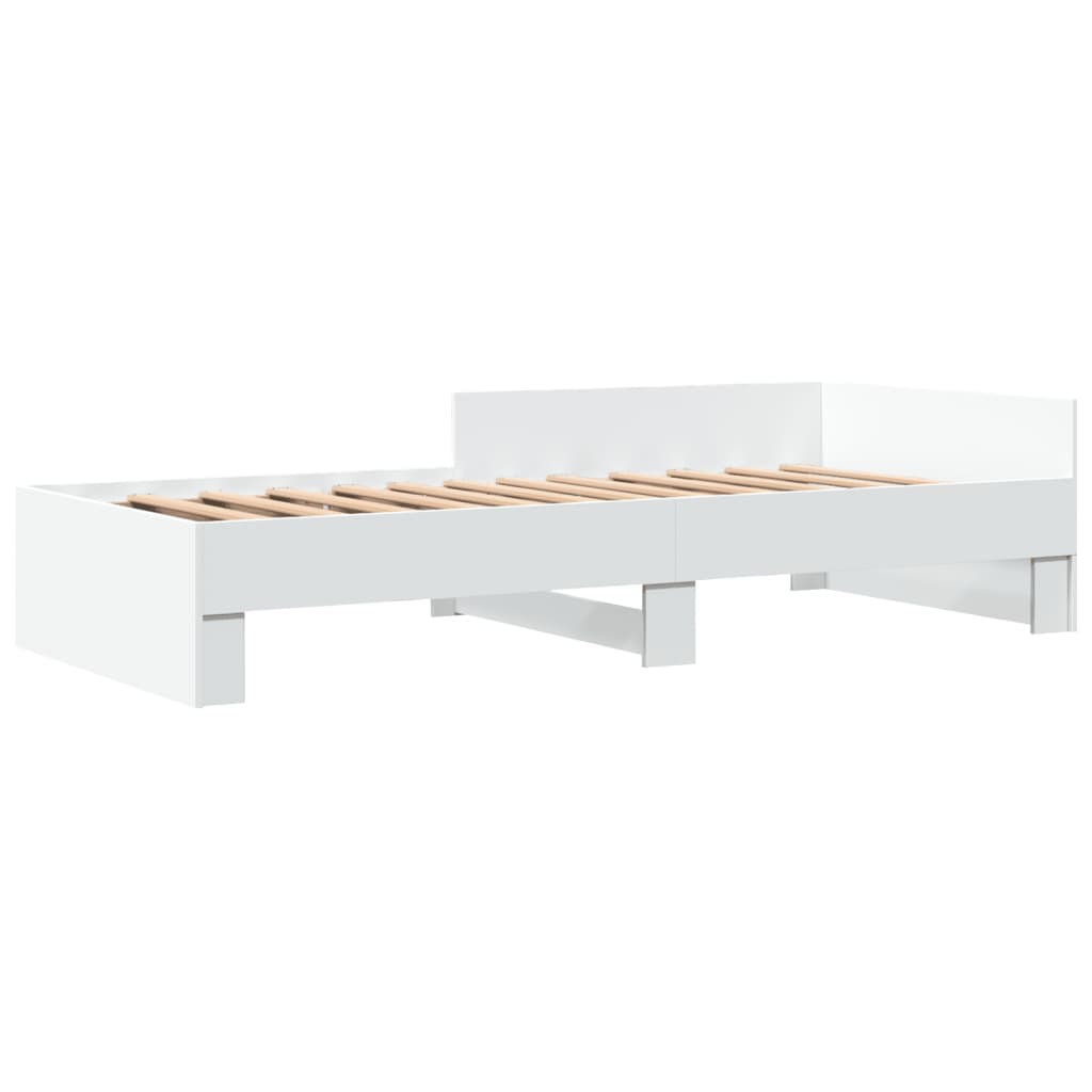 vidaXL Rama łóżka, biała, 100x200 cm, materiał drewnopochodny