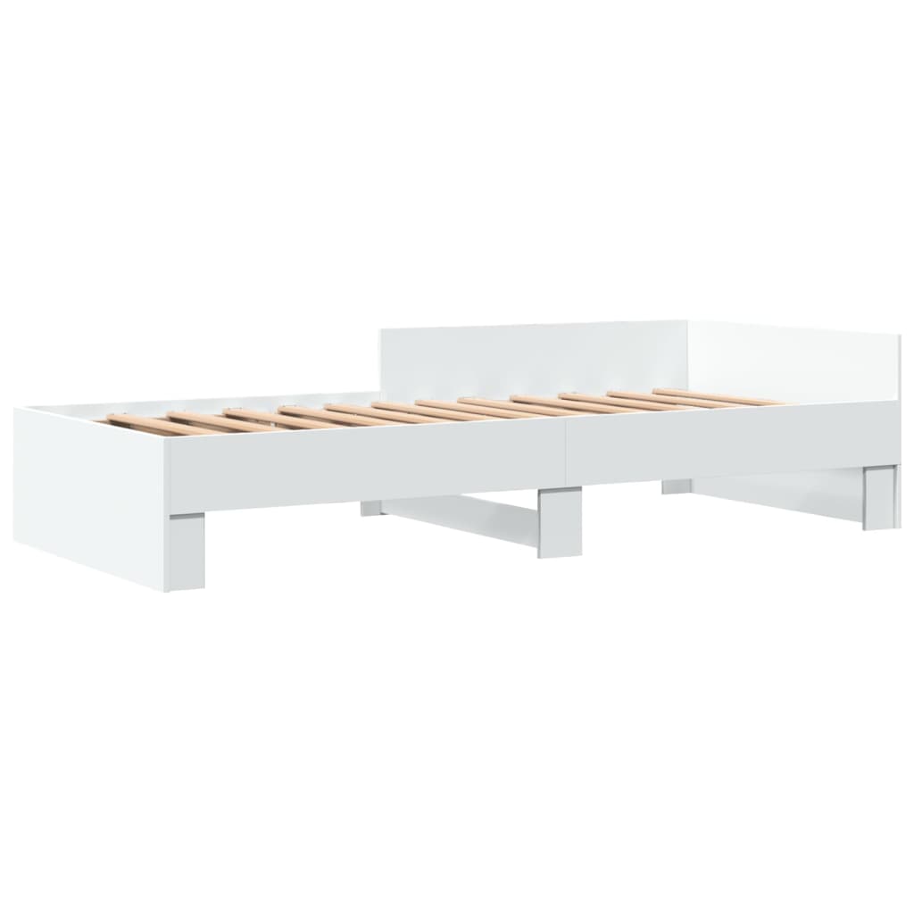 vidaXL Rama łóżka, biała, 90x200 cm, materiał drewnopochodny
