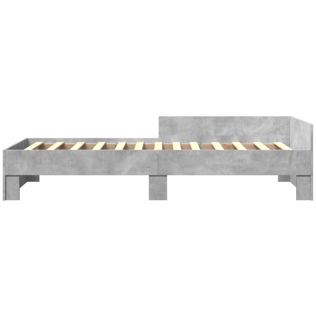 vidaXL Rama łóżka, szarość betonu, 90x200 cm, materiał drewnopochodny