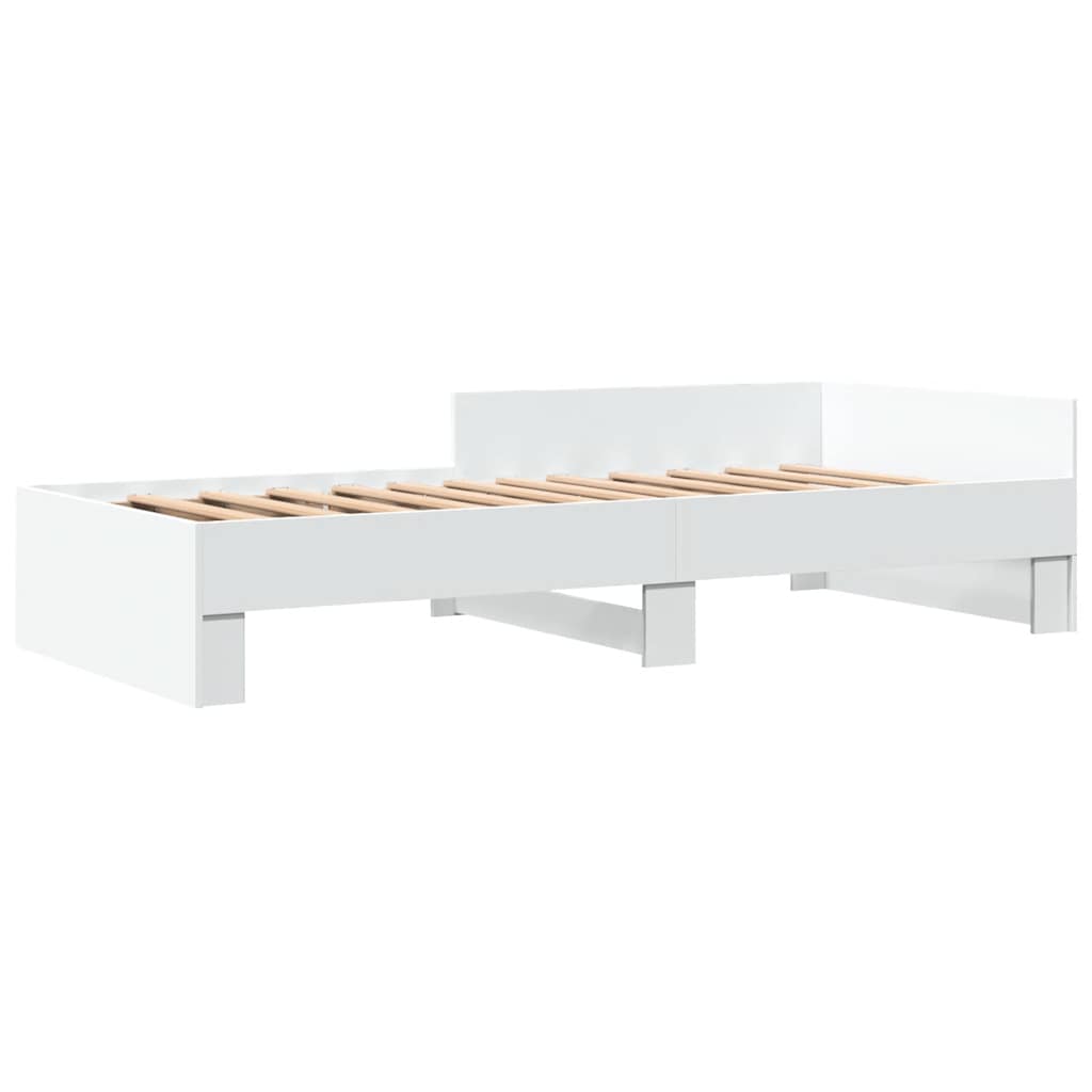 vidaXL Rama łóżka, biała, 90x190 cm, materiał drewnopochodny
