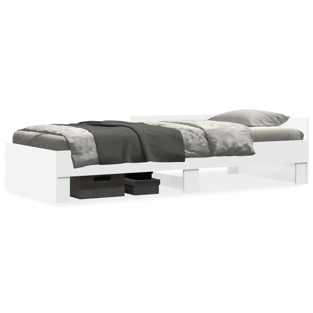 vidaXL Rama łóżka, biała, 75x190 cm, materiał drewnopochodny