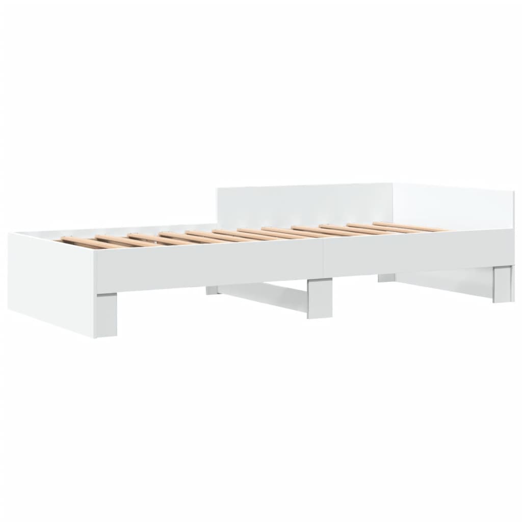 vidaXL Rama łóżka, biała, 75x190 cm, materiał drewnopochodny
