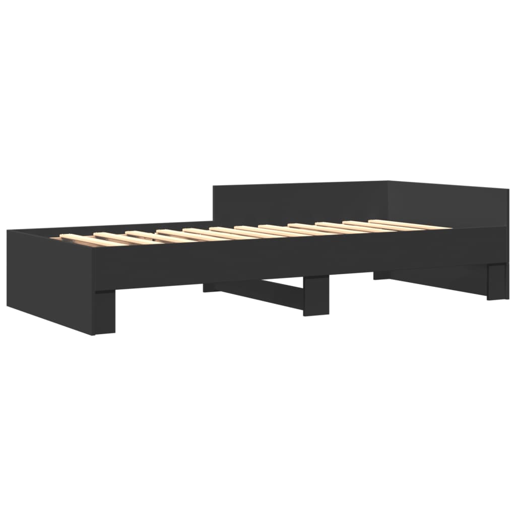 vidaXL Rama łóżka, czarna, 75x190 cm, materiał drewnopochodny