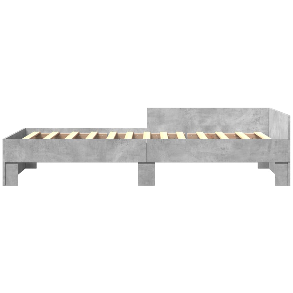 vidaXL Rama łóżka, szarość betonu, 75x190 cm, materiał drewnopochodny