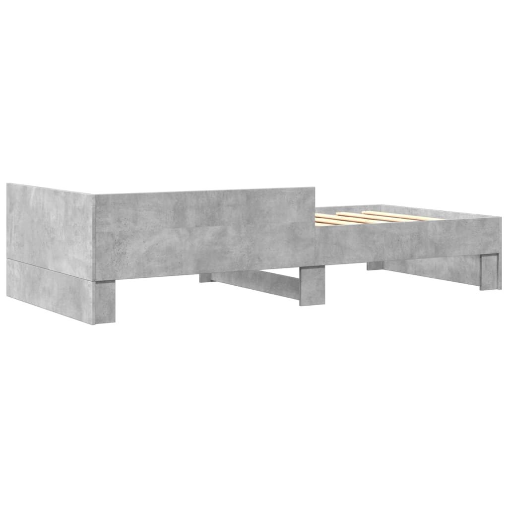 vidaXL Rama łóżka, szarość betonu, 75x190 cm, materiał drewnopochodny