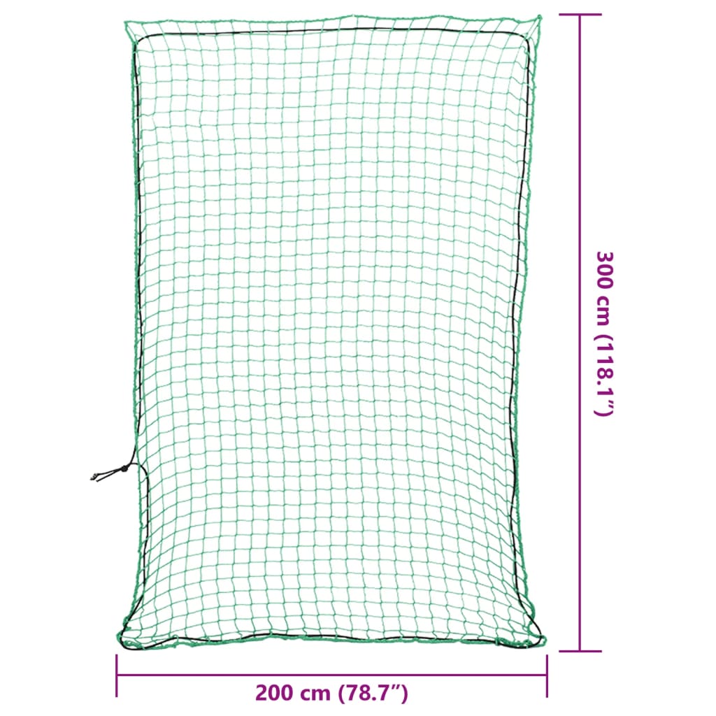 vidaXL Siatka na przyczepę, z elastyczną linką, zielona, 3x2 m, PP