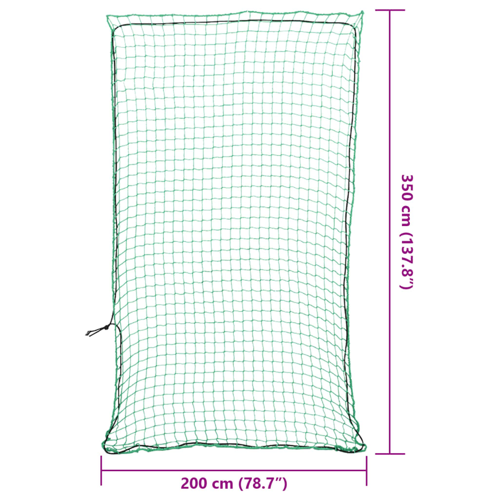 vidaXL Siatka na przyczepę, z elastyczną linką, zielona, 3,5x2 m, PP