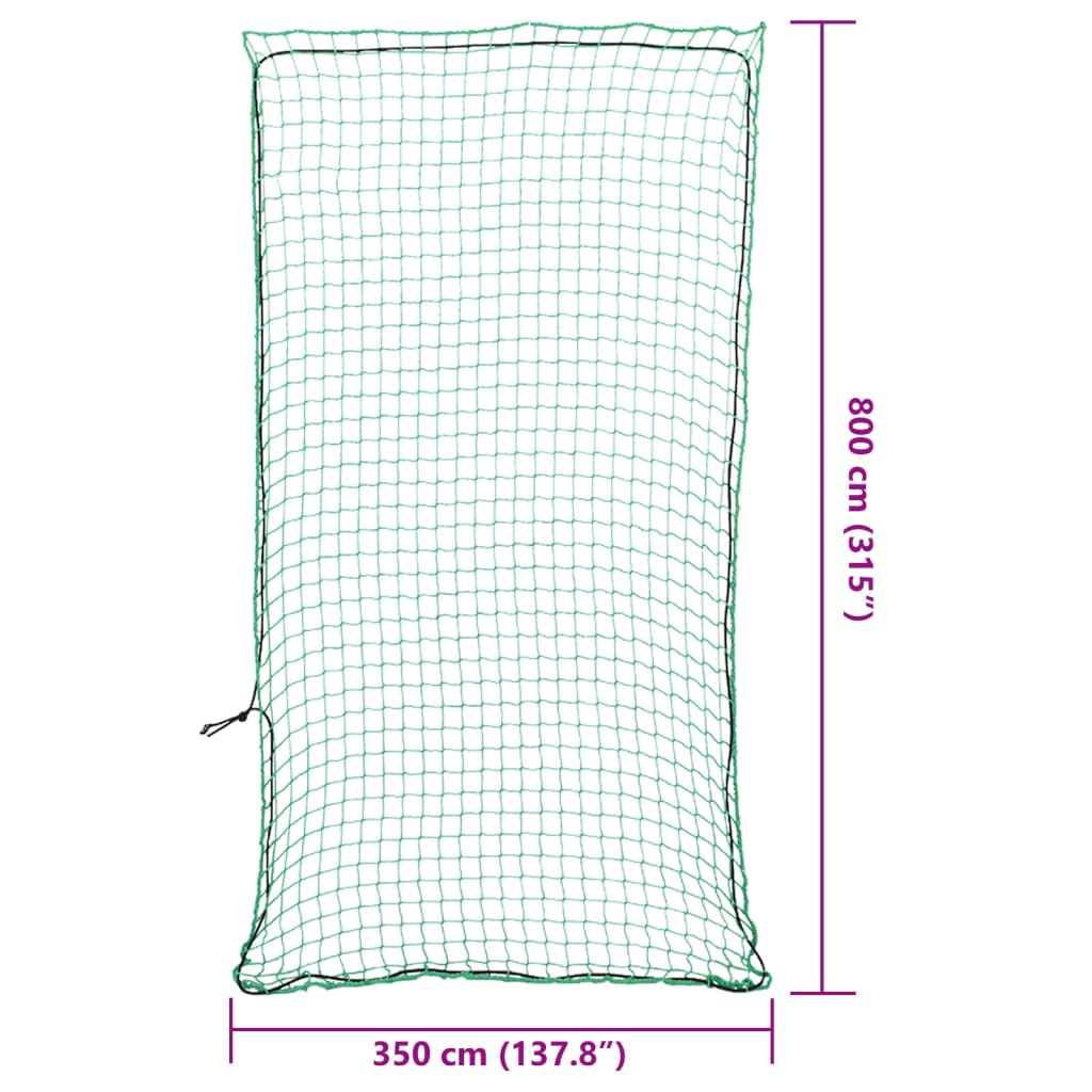 vidaXL Siatka na przyczepę, z elastyczną linką, zielona, 8x3,5 m, PP