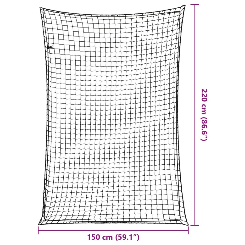 vidaXL Siatka na przyczepę, z elastyczną linką, czarna, 2,2x1,5 m, PP