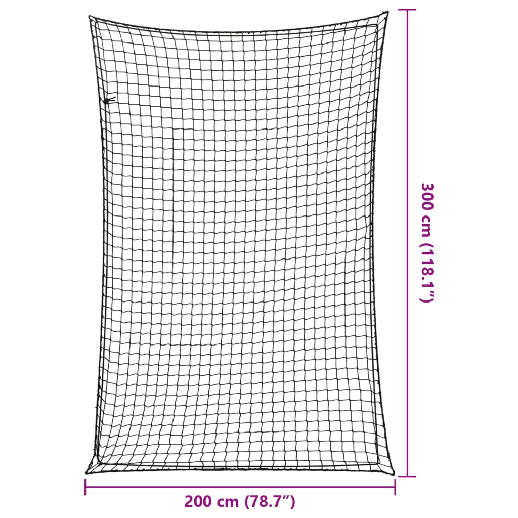 vidaXL Siatka na przyczepę, z elastyczną linką, czarna, 3x2 m, PP