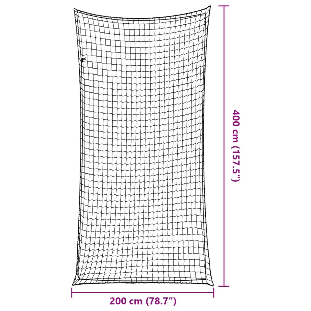 vidaXL Siatka na przyczepę, z elastyczną linką, czarna, 4x2 m, PP