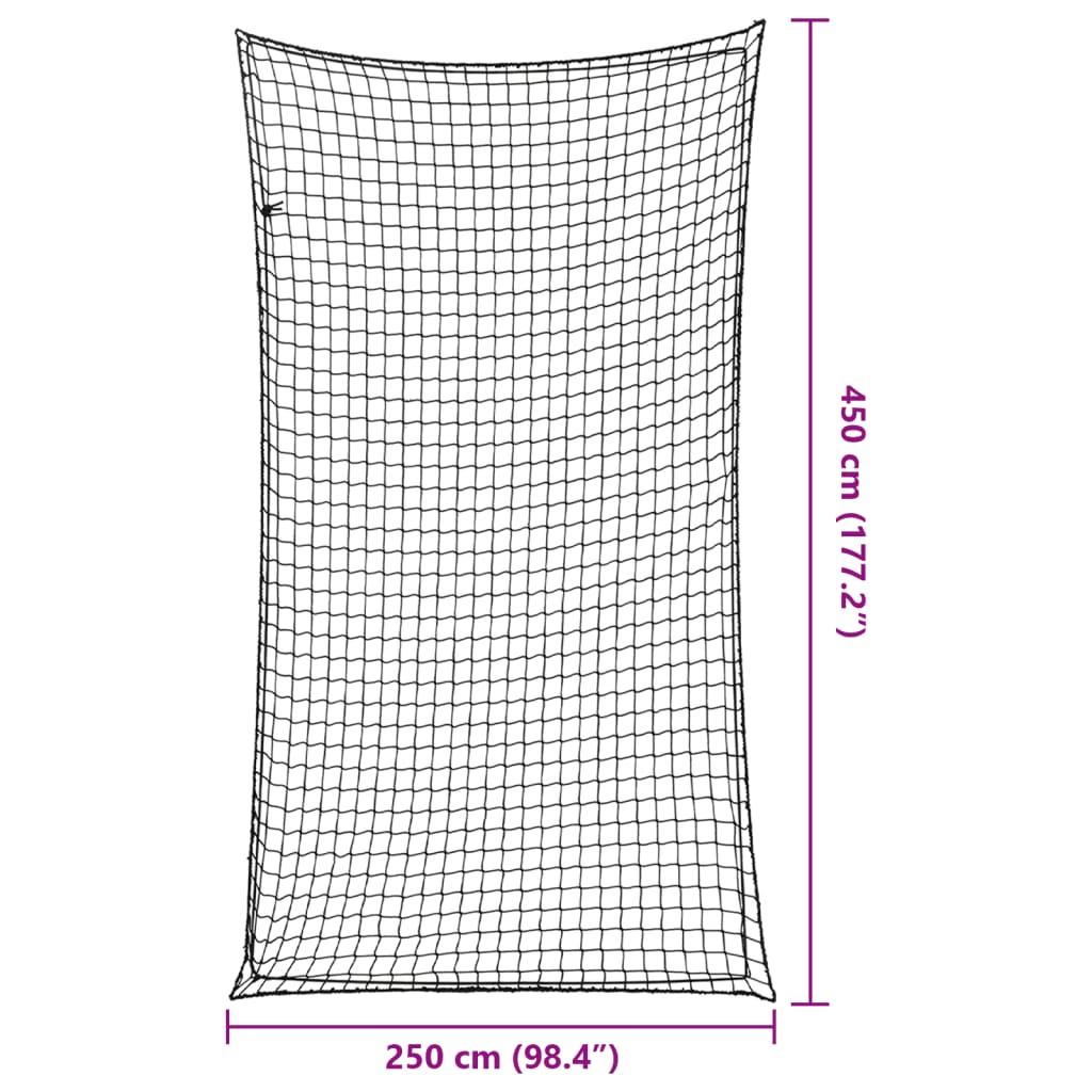 vidaXL Siatka na przyczepę, z elastyczną linką, czarna, 4,5x2,5 m, PP