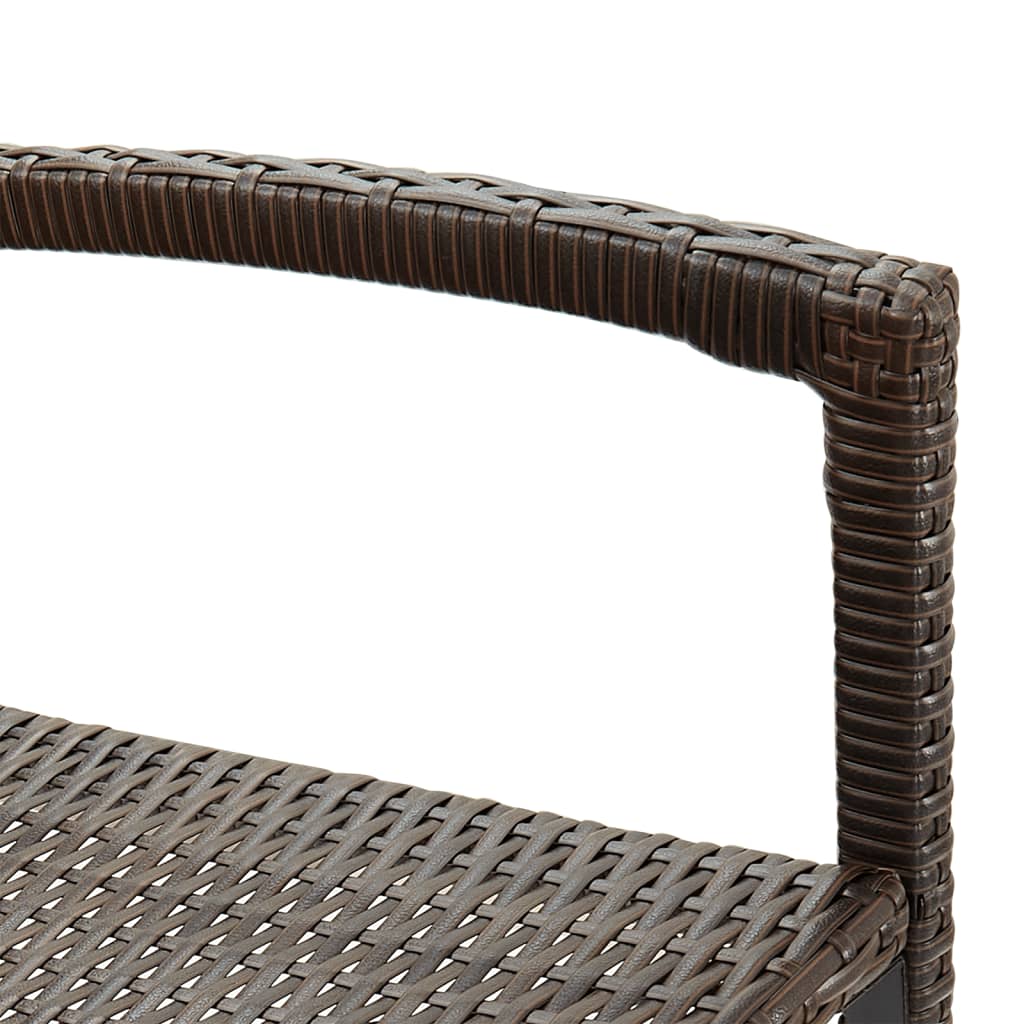 vidaXL 5-cz. zestaw mebli barowych do ogrodu, brąz, akacja i rattan PE