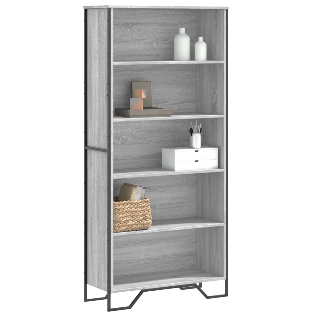 vidaXL Regał na książki, szary dąb sonoma, 80x31x169 cm