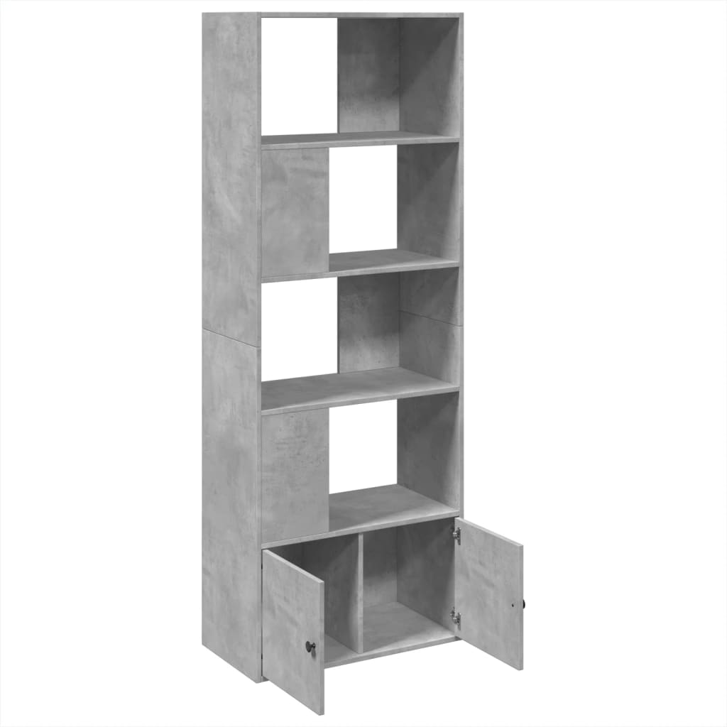 vidaXL Regał, szarość betonu, 70x36x189 cm, materiał drewnopochodny