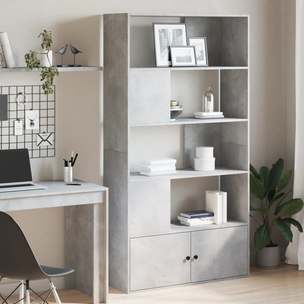 vidaXL Regał, szarość betonu, 100x36x189 cm, materiał drewnopochodny