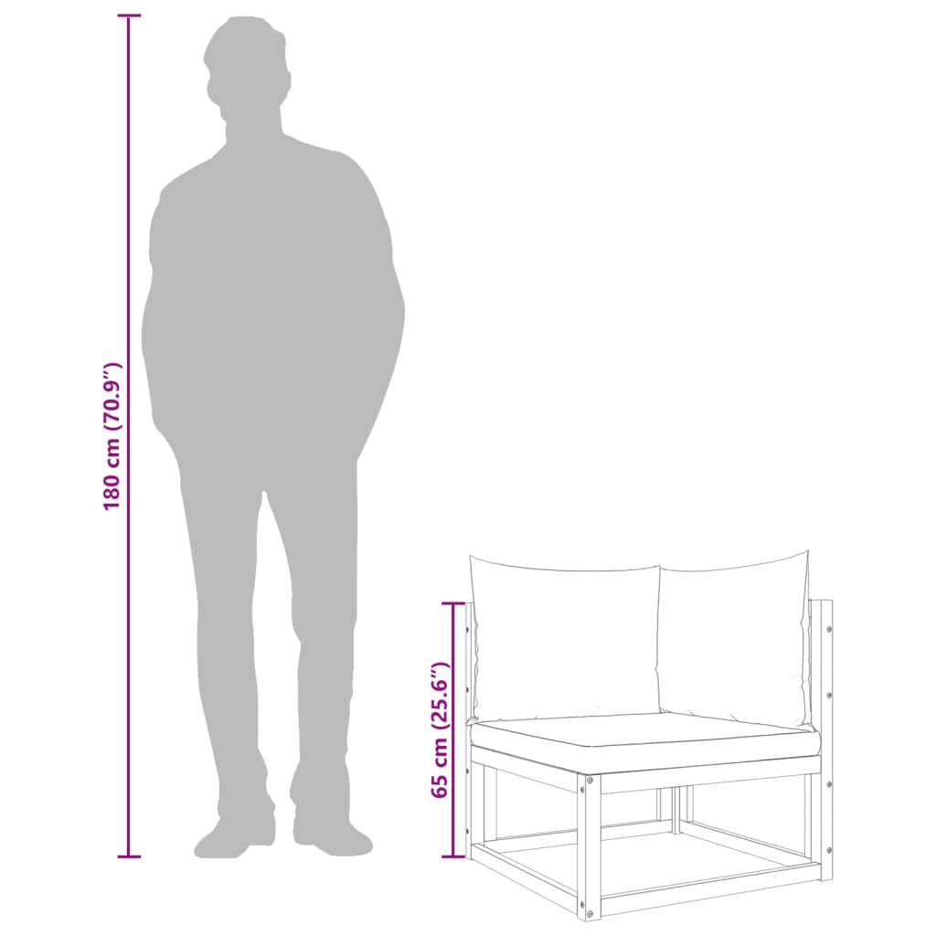 vidaXL Sofa ogrodowa narożna z poduszkami 2 szt. Drewno akacjowe i lina
