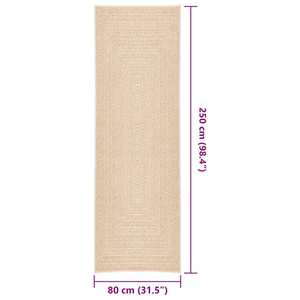 vidaXL Dywan ZIZUR, beżowy, 80x250 cm, stylizowany na jutowy