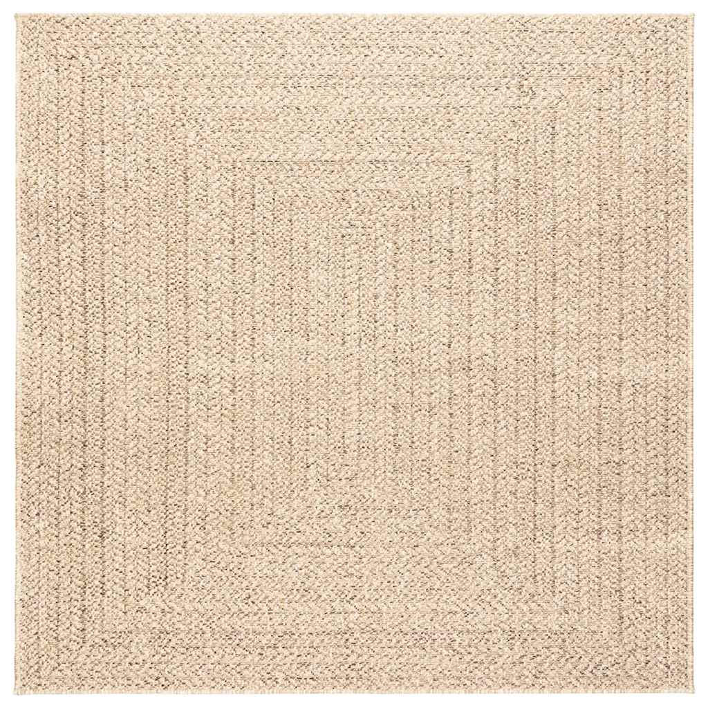 vidaXL Dywan ZIZUR, beżowy, 120x120 cm, stylizowany na jutowy
