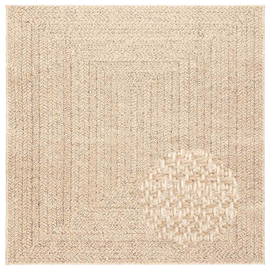 vidaXL Dywan ZIZUR, beżowy, 120x120 cm, stylizowany na jutowy