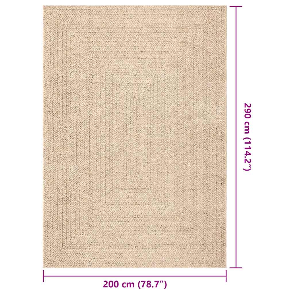 vidaXL Dywan ZIZUR, beżowy, 200x290 cm, stylizowany na jutowy