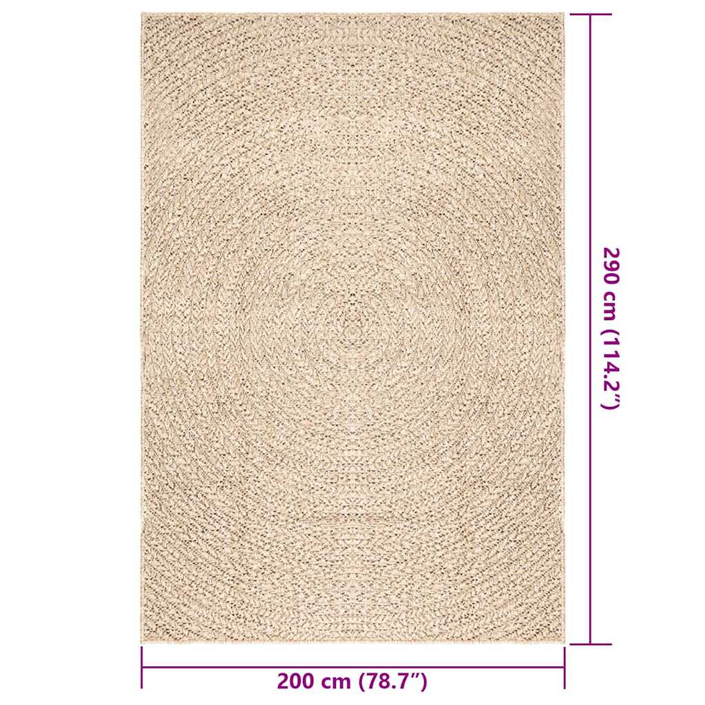vidaXL Dywan ZIZUR, beżowy, 200x290 cm, stylizowany na jutowy
