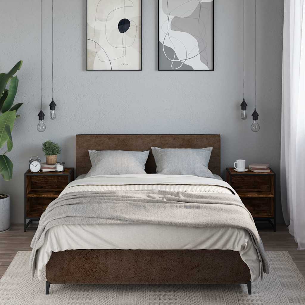vidaXL Szafki nocne, 2 szt., przydymiony dąb, 40x31x50 cm