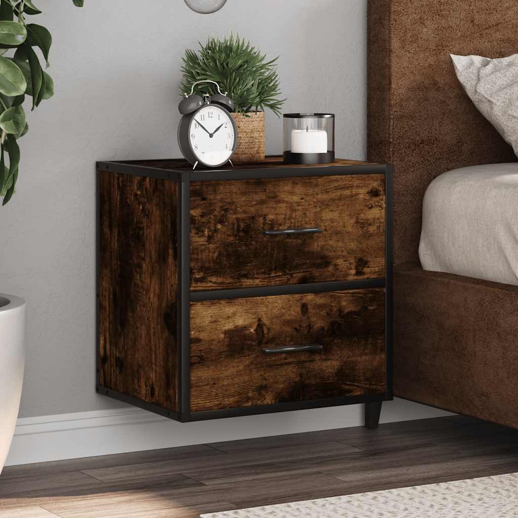 vidaXL Wisząca szafka nocna, przydymiony dąb, 40x31x39,5 cm