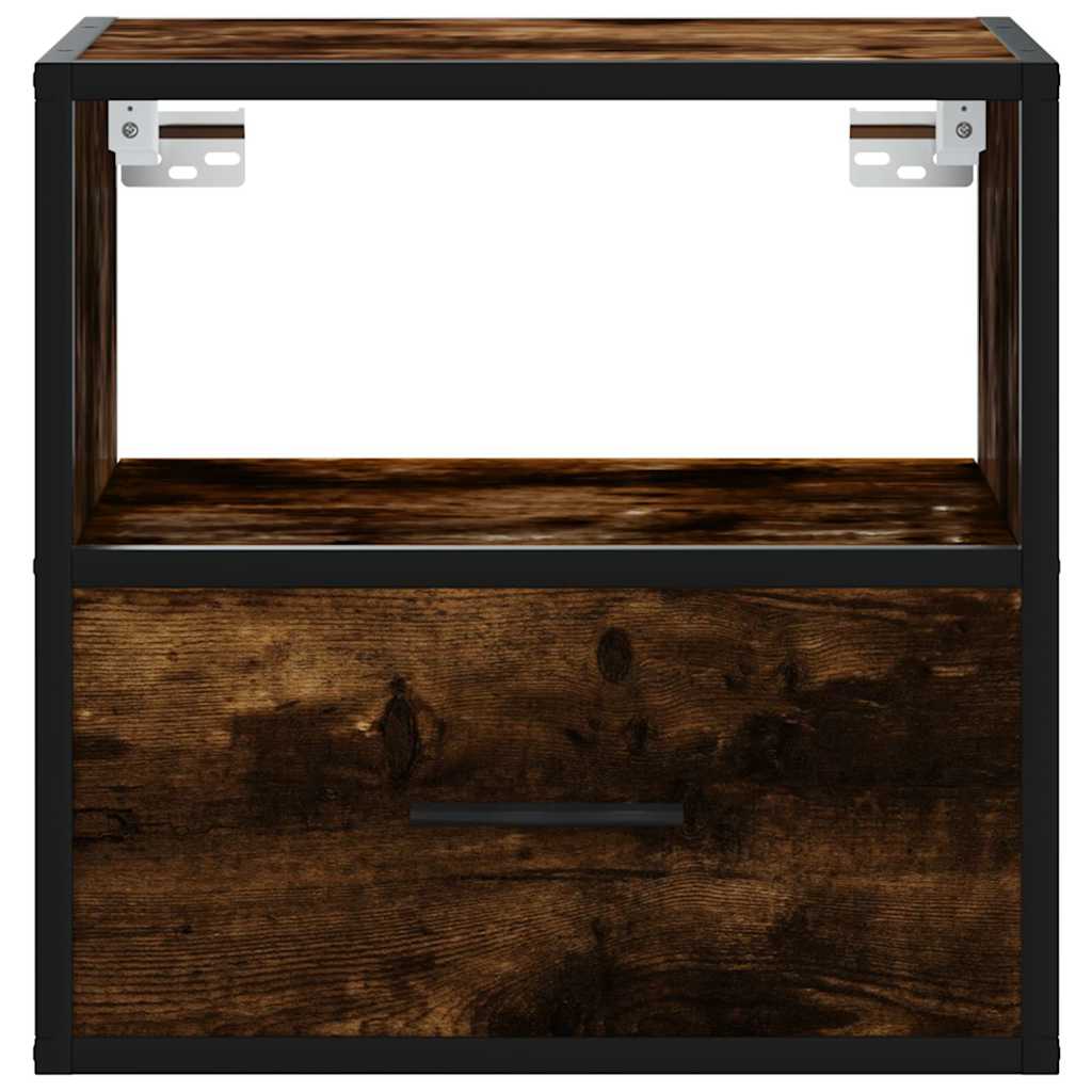 vidaXL Wisząca szafka nocna, przydymiony dąb, 40x31x39,5 cm