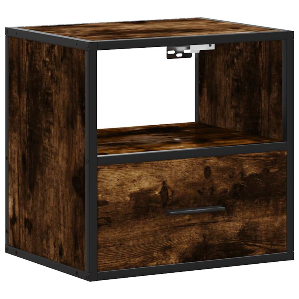 vidaXL Wiszące szafki nocne, 2 szt., opalany dąb, 40x31x39,5