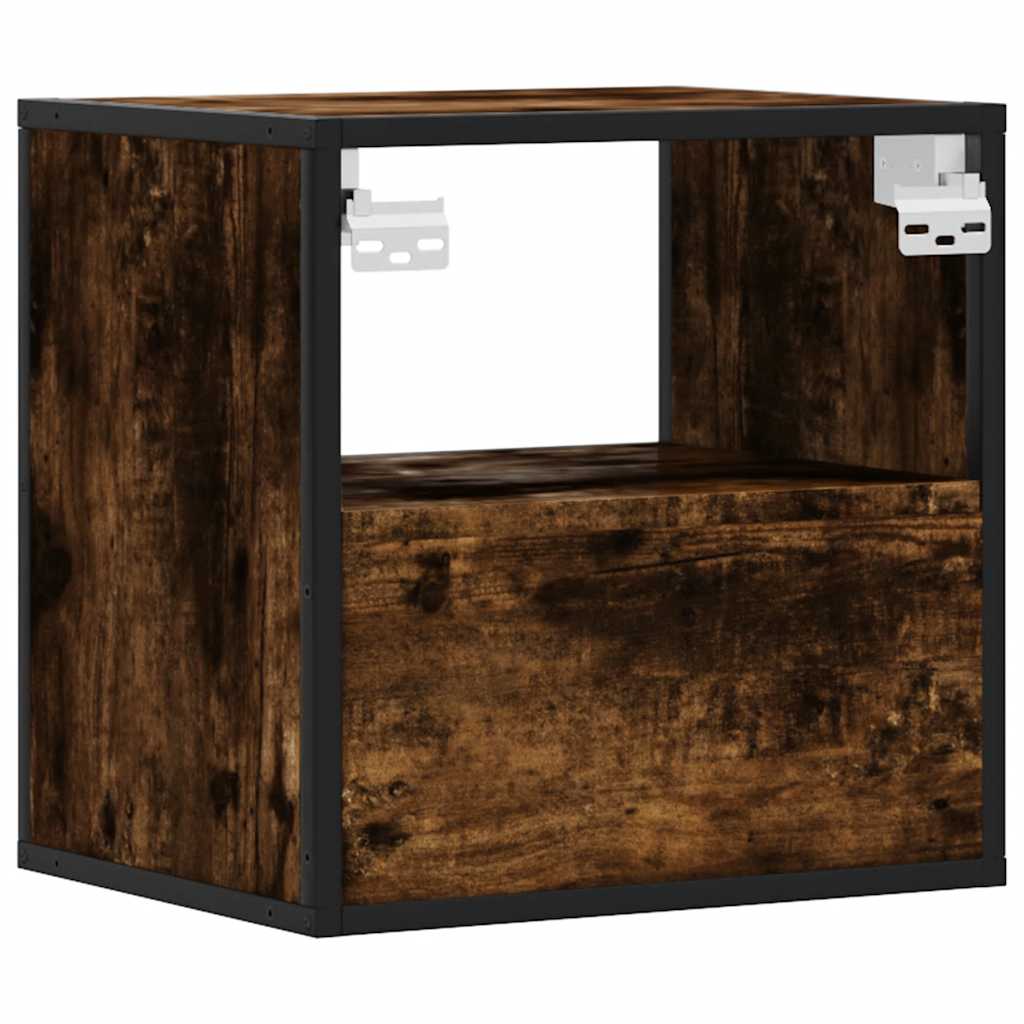 vidaXL Wiszące szafki nocne, 2 szt., opalany dąb, 40x31x39,5