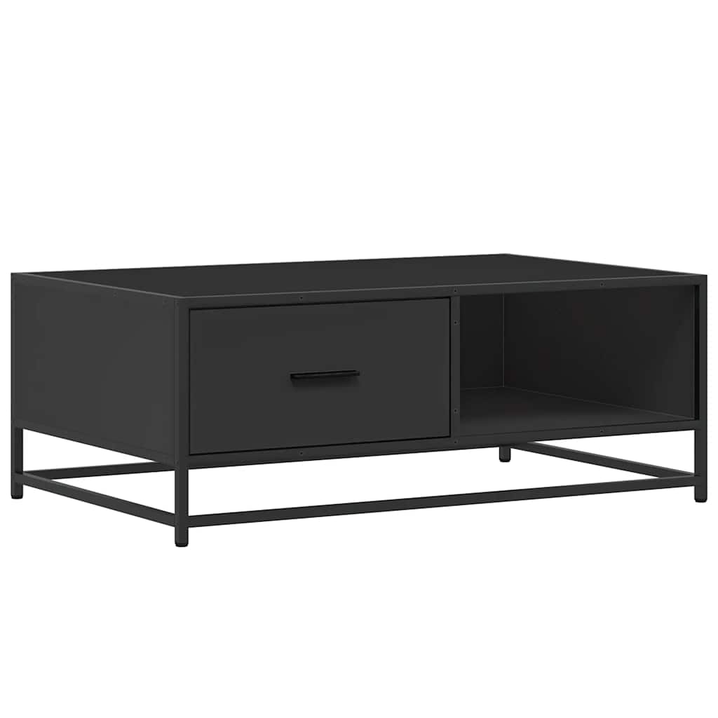 vidaXL Stolik kawowy, czarny, 90x57x35 cm, materiał drewnopochodny