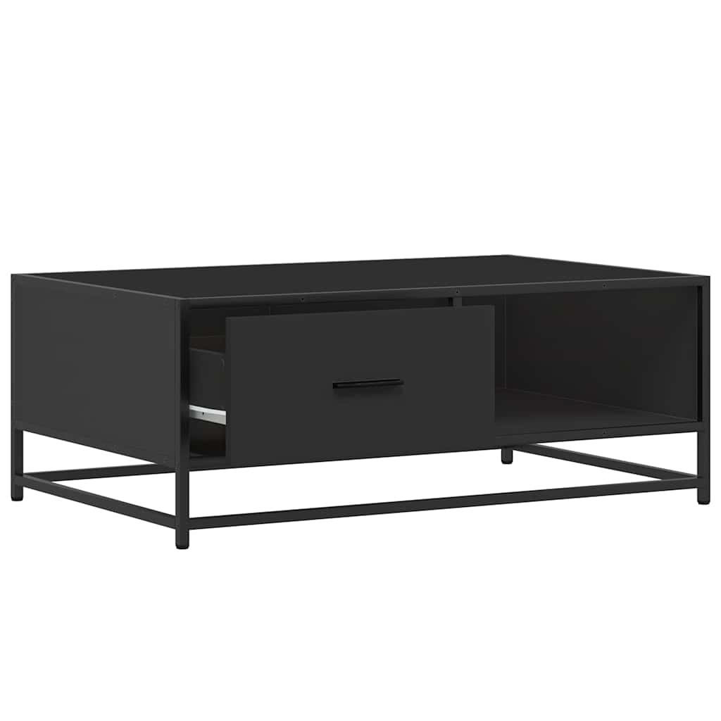 vidaXL Stolik kawowy, czarny, 90x57x35 cm, materiał drewnopochodny