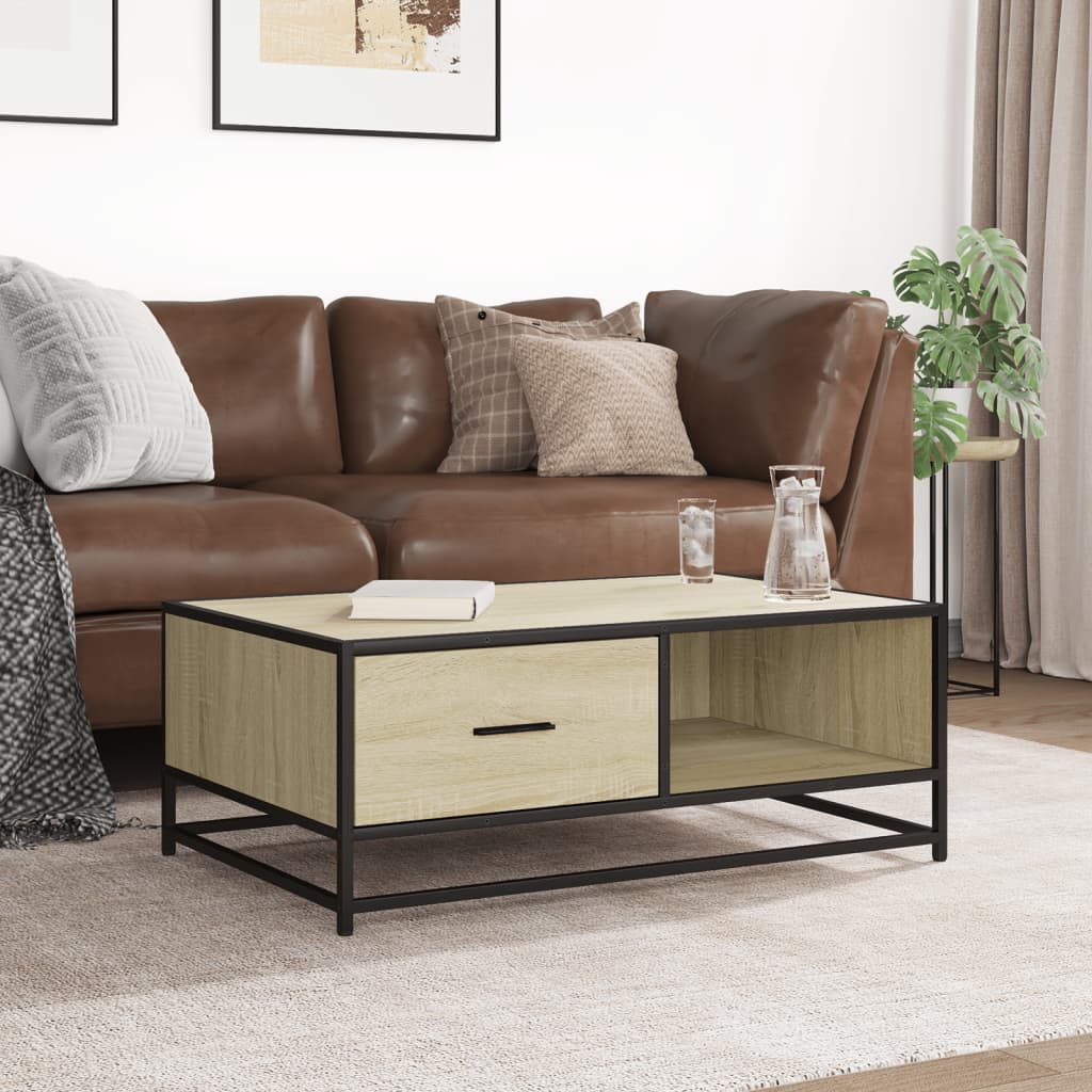 vidaXL Stolik kawowy, dąb sonoma, 90x57x35 cm, materiał drewnopochodny