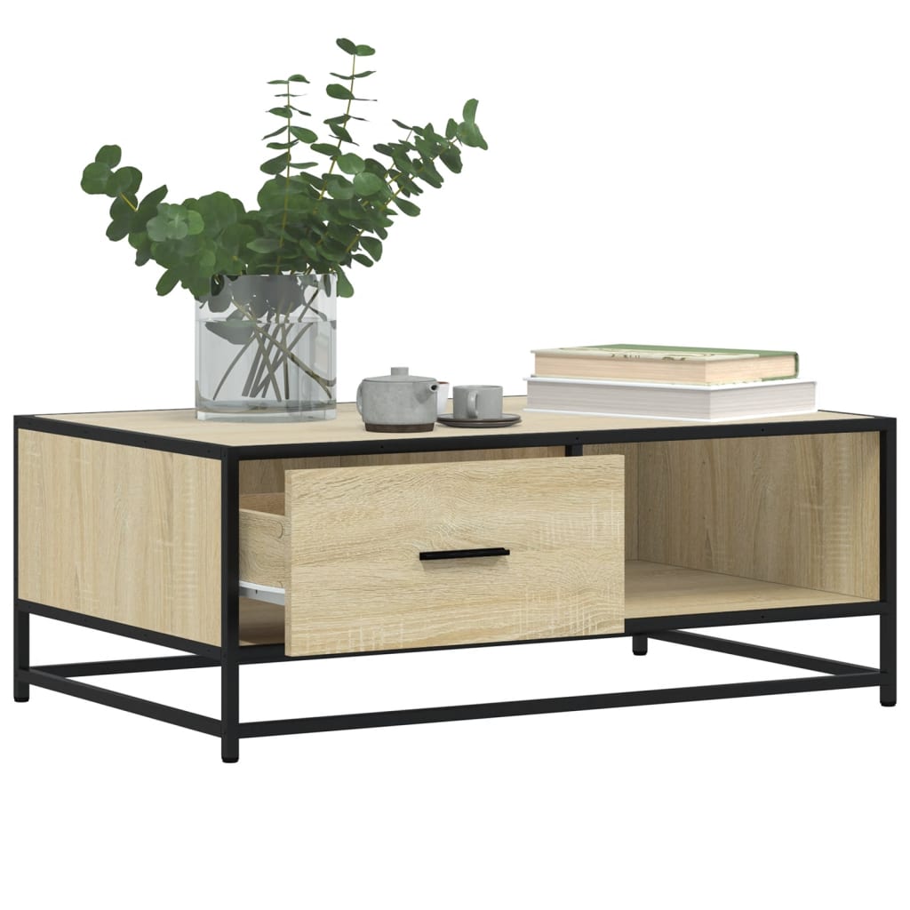 vidaXL Stolik kawowy, dąb sonoma, 90x57x35 cm, materiał drewnopochodny