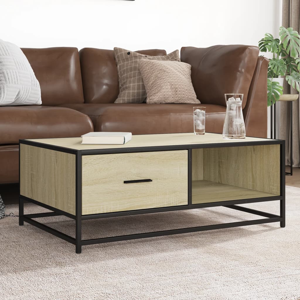 vidaXL Stolik kawowy, dąb sonoma, 90x57x35 cm, materiał drewnopochodny