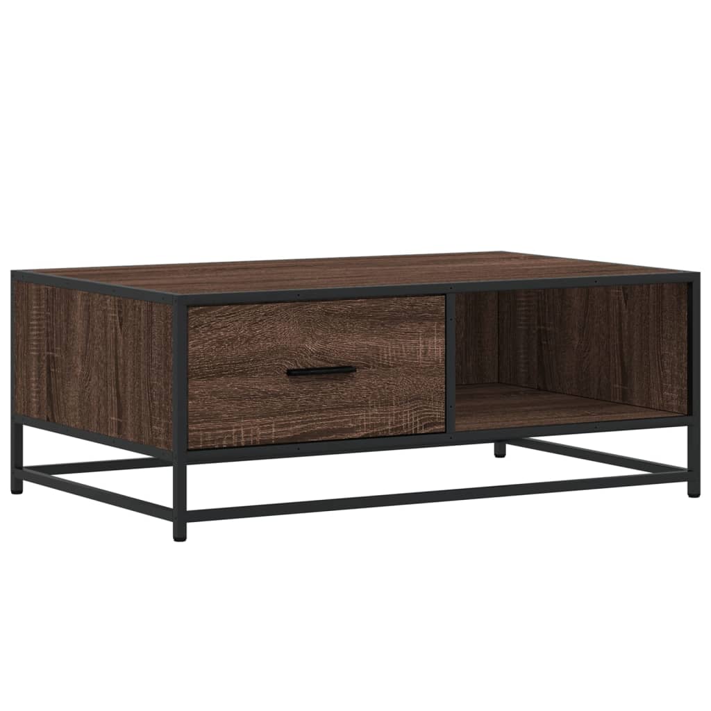 vidaXL Stolik kawowy, brązowy dąb, 90x57x35cm, materiał drewnopochodny