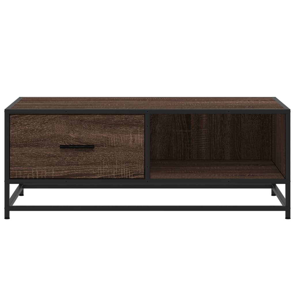 vidaXL Stolik kawowy, brązowy dąb, 90x57x35cm, materiał drewnopochodny