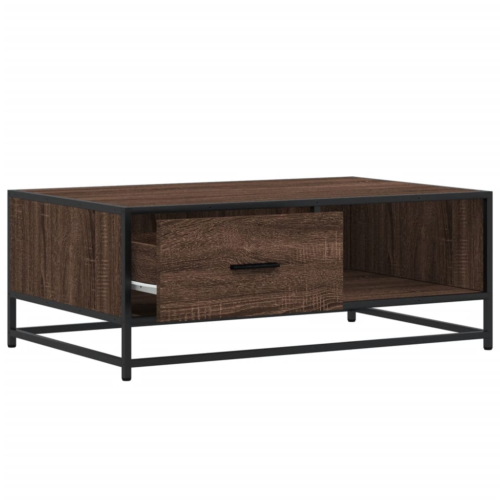 vidaXL Stolik kawowy, brązowy dąb, 90x57x35cm, materiał drewnopochodny